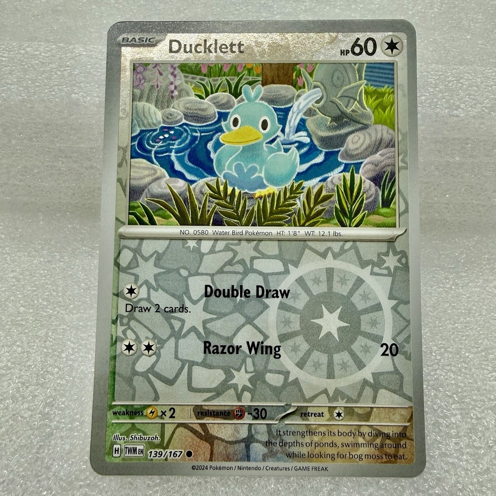 Ducklett 139/167 Twilight Masquerade Reverse Holo Pokémon TCG Mint Unplayed